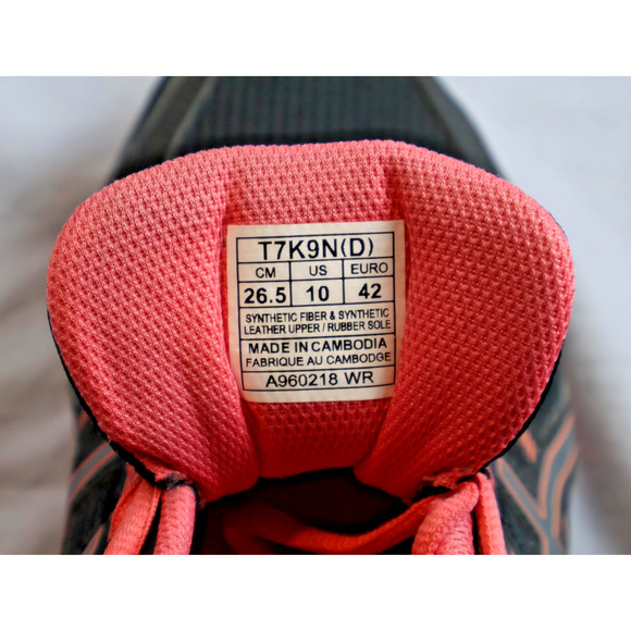ASICS Shoes Womens Size 10 Black Pink Running Sneakers Mesh Athletic Road T7K9N - Picture 7 of 7